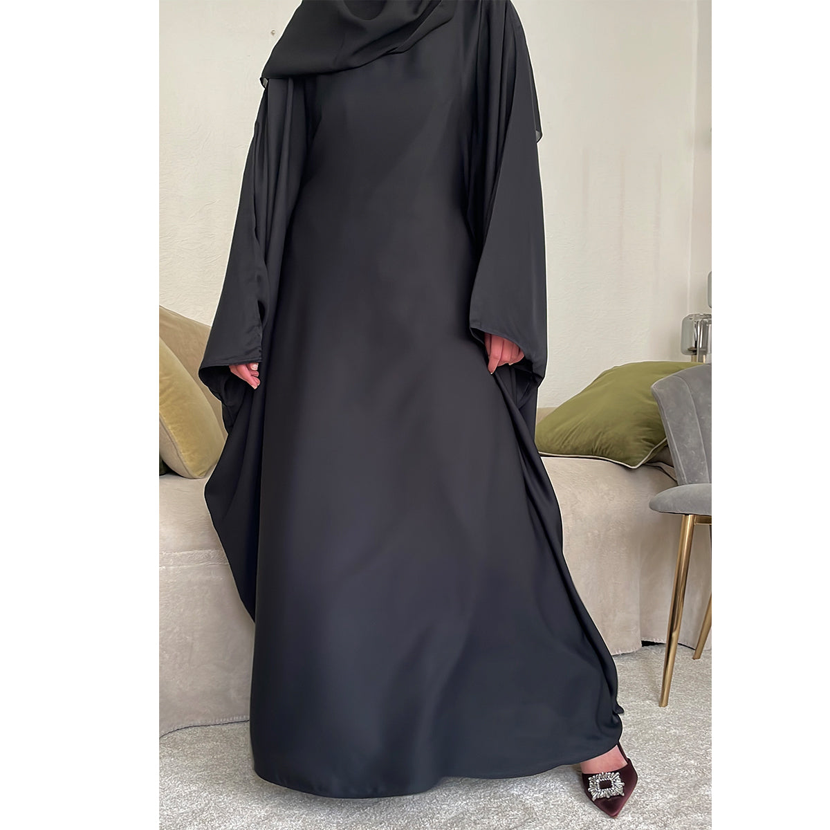 Aaliyah Butterfly Batwing Sleeve Abaya