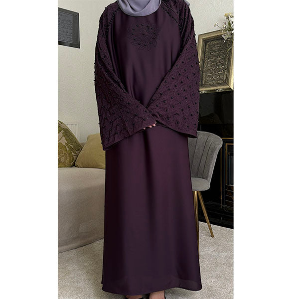 Aaliyah Embellished Pearl Detail Abaya