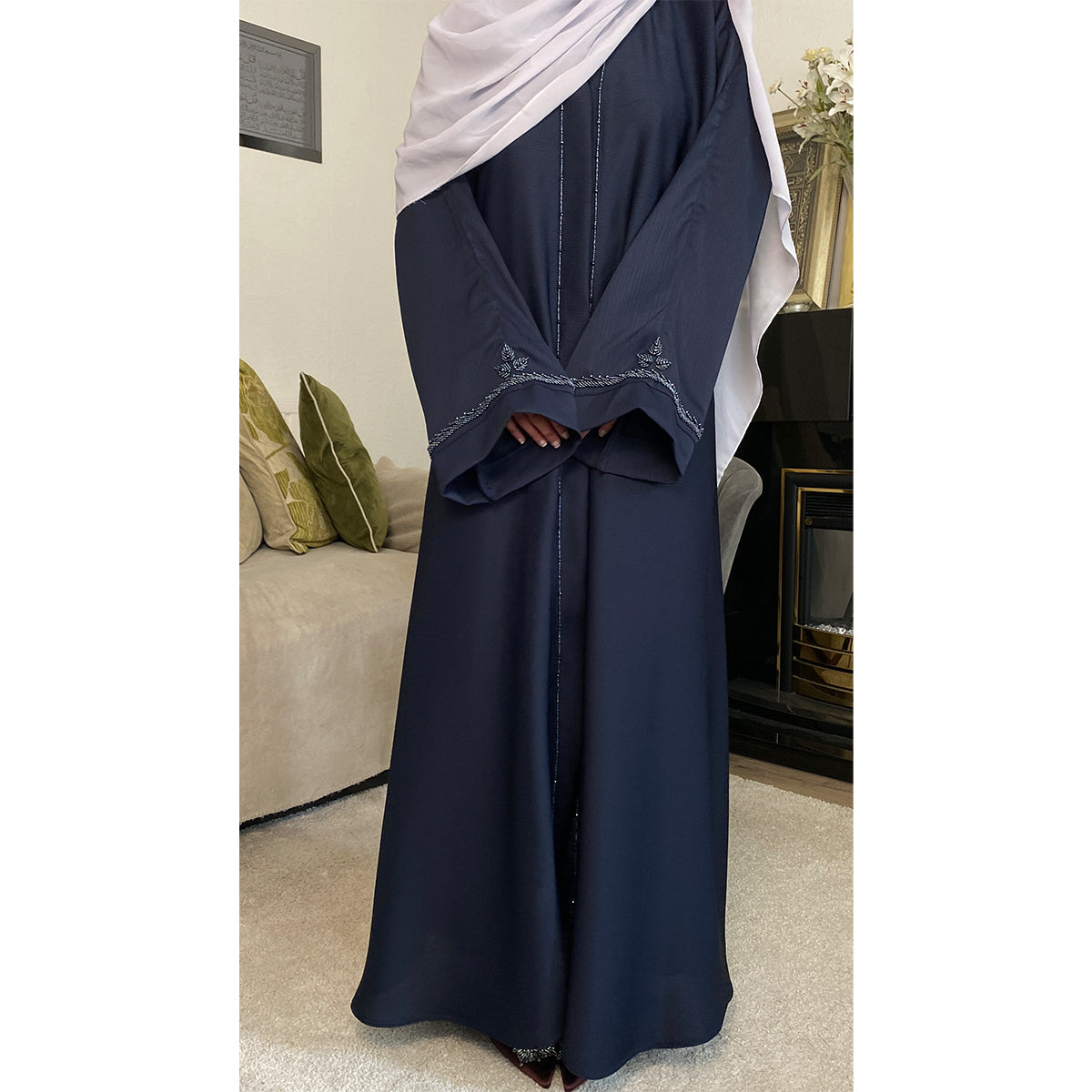 Aaminah Hand embroidered Open Abaya