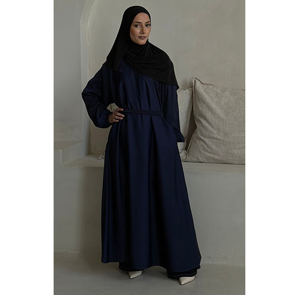 Premium Korean Tiktok Zip Pocket Belted Abaya