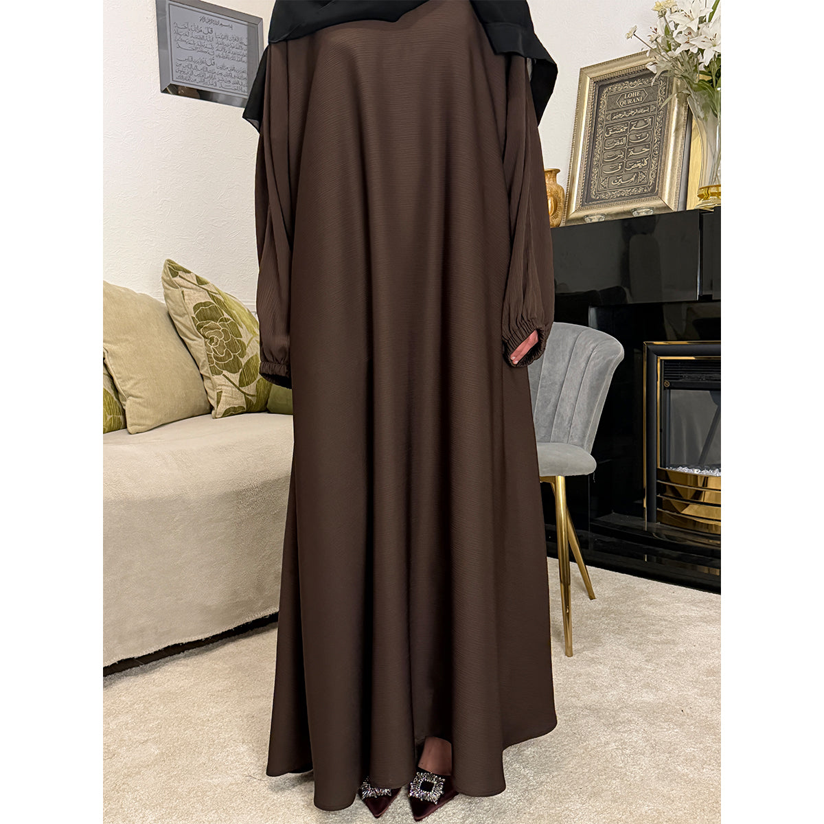 Premium Korean Zoom Zip Pocket Belted Closed Abaya