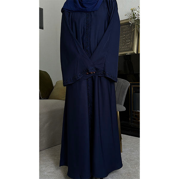 Amilah Pearl Detail Open Abaya