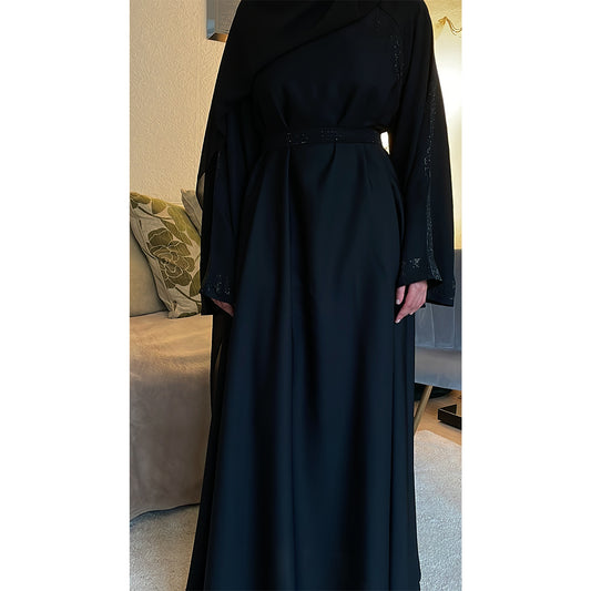 Amirah Belted Gem Stone Abaya