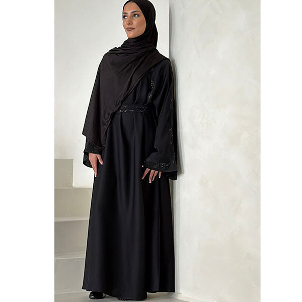 Amirah Belted Gem Stone Abaya