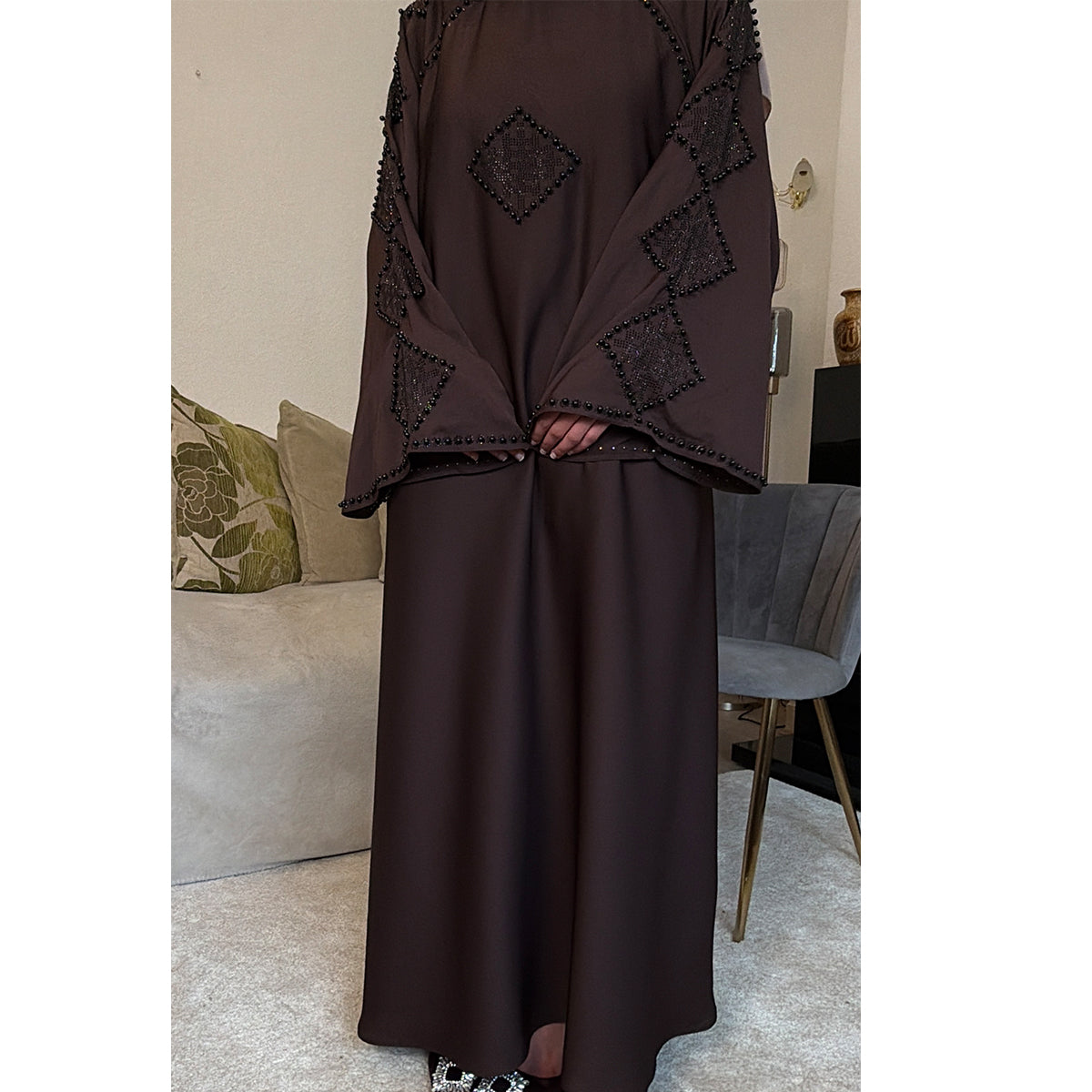 Amirah Pearl Diamond Detail Abaya