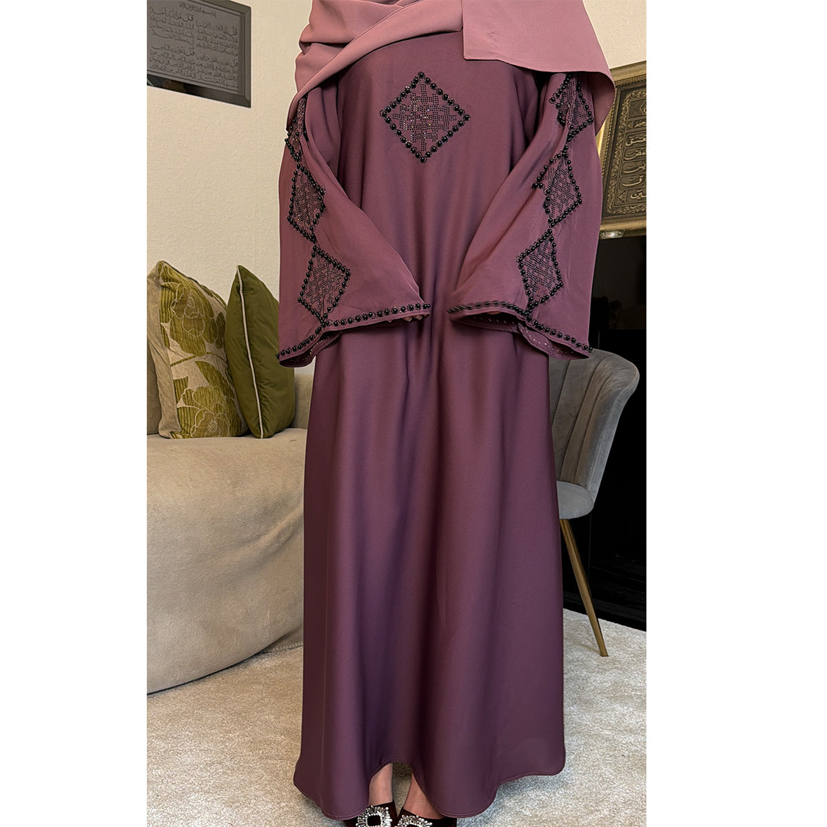 Amirah Pearl Diamond Detail Abaya