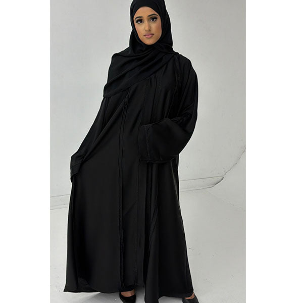 Halima Embellished Open Abaya