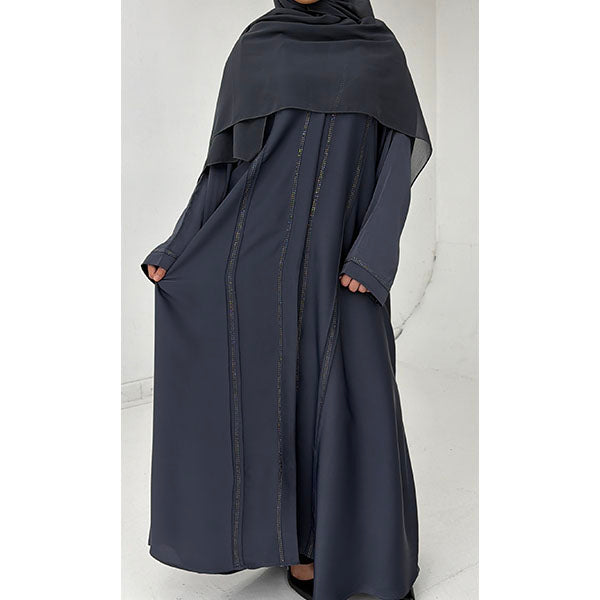 Halima Embellished Open Abaya