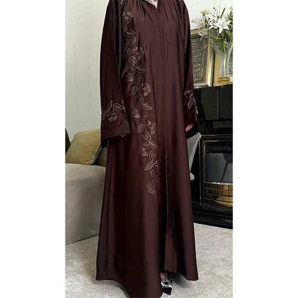 Maimoonah Floral Embroidered Open Abaya