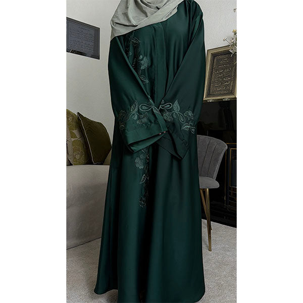 Maimoonah Floral Embroidered Open Abaya