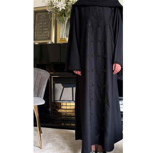 Sultana Pearl Detail Long Sleeve Abaya