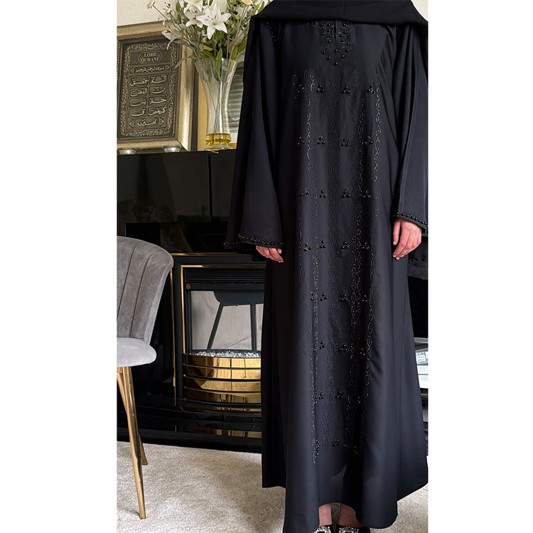 Sultana Pearl Detail Long Sleeve Abaya