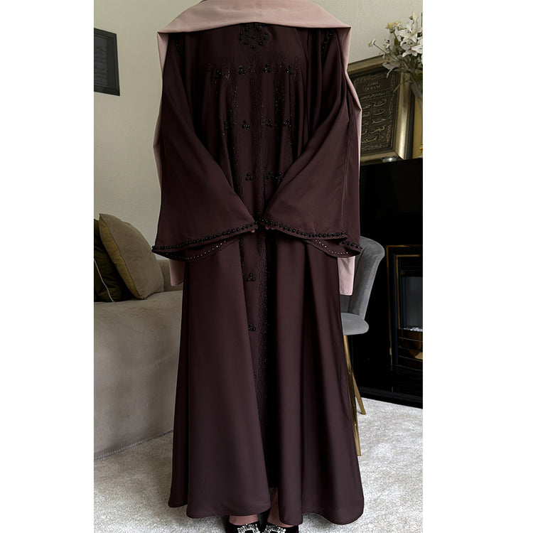 Sultana Pearl Detail Long Sleeve Abaya