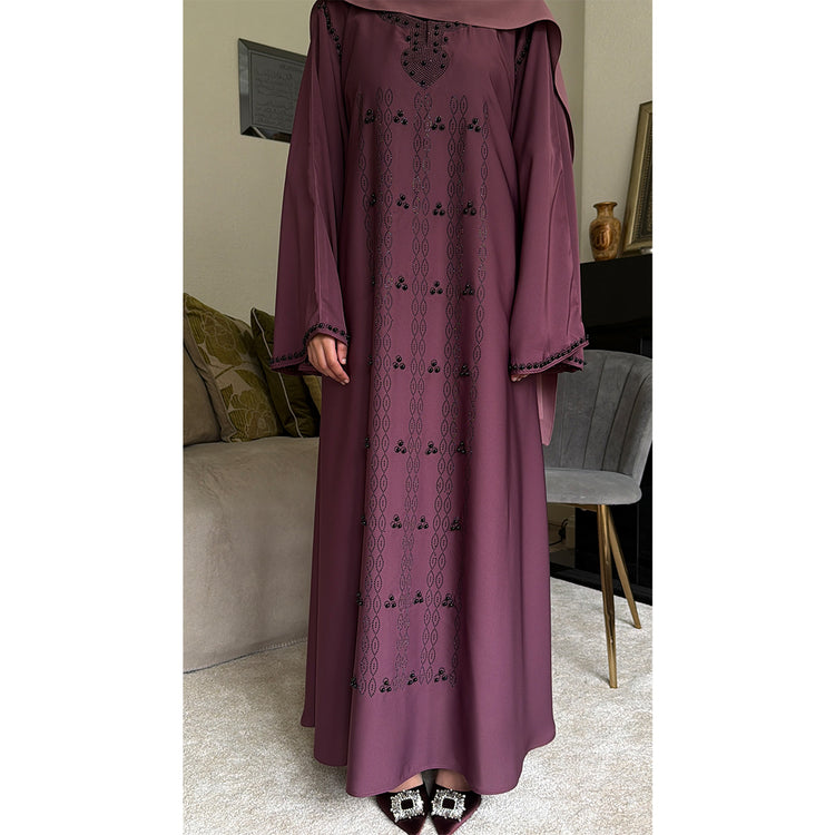 Sultana Pearl Detail Long Sleeve Abaya