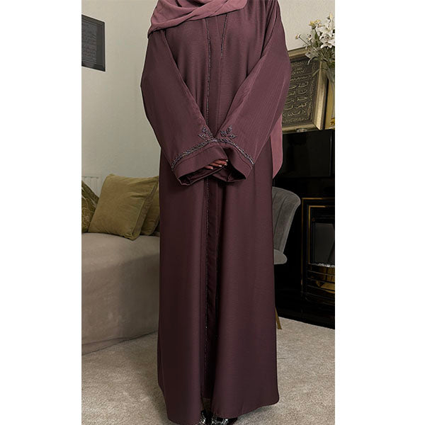 Aaminah Hand Embroidered Open Abaya